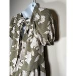 Blu Pepper  Square Neck Tiered Baby Doll Green Floral Dress Cottagecore Small Photo 5