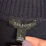 Talbots  Navy Striped Nautical Quarter Zip Knit Sleeveless Sweater Top Large Photo 6