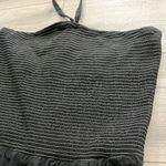 Nation Ltd  Smocked Stripe Blondie Cotton Poplin Halter Romper | Black | Medium Photo 4