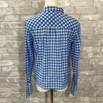 J.Crew Blue and White Gingham Tie Front Button Down Shirt Photo 2