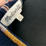 Madewell oversized boxy gauze textured navy linen cotton embroidered tunic dress Photo 6