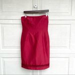 Kay Unger Womens Dress Red 100% Silk Strapless Lace Trim Cocktail Wedding 12 Photo 1