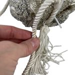 Vintage Evening Silver Beaded Crossbody Formal Bag Tassel Purse Photo 12