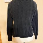 Pilcro  Box-Pleated Sweatshirt Anthropologie Black Long Sleeve Blouse Top XS Photo 2
