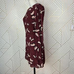 Reformation ‎ Butterfly Print Long Sleeve Mini Dress Maroon Red Size 2 Photo 4