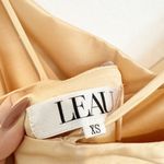 Leau Cabo Satin Tie Strap Shoulder Ruched Adjustable Mini Dress Champagne XS Tan Photo 3