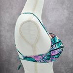 Shade & Shore  Green Tropical Padded Wired String Tie Bikini Top Swimwear 34B Photo 1