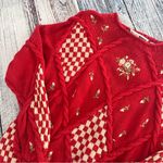 Vintage Chaus Woman Vibrant Red Knit Funky Embroidered Knit Sweater Size 1X Photo 3