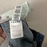 frame denim Le Boy Jeans High Rise Burnett Raw Hem w Slit Gold Rivets, Size 25 Photo 11