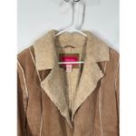 Xhilaration Vintage Xhiliration Women tan long leather faux sheep lining jacket size medium Photo 2