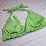 Luli Fama  Triangle Bikini Top Size D Cup Green & White Strip Striped Photo 2