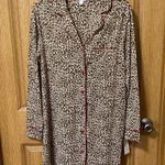 Charter Club New Women button front  Soft Sleepshirt Nightgown Leopard Size Small Photo 1
