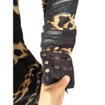 Anthropologie Allison New York leopard print v neckline long sleeve mid dress L Photo 10