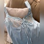 Blue Satin Chemise with Classic Style Size M Photo 1