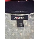Lands End 100% Supima Cotton Geo Bandana Print Cardigan Sweater Women’s Large Blue Photo 4