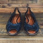 BCBG MaxAzria Open-Toe Wedges in Black | Size 7.5 Photo 3