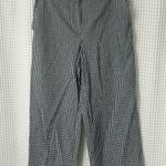 Loft Ann Taylor  Gingham Black and White Wide Leg Cotton Blend Ankle Pants Large Photo 0