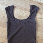 Garage Brown Fitted Sleeveless Crop Top Photo 1