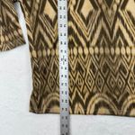 Chico's ‎ Women's Top Size 1 Medium Brown Tan Diamond Geometric Print 3/4 Sleeve Photo 2