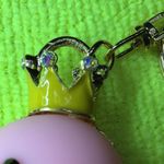 1pc Creative Rhinestone Embellished Cute Rubber Duck Keychain, Car Key Pink Photo 5