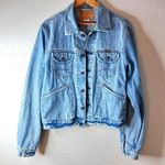 Hollister L Trucker Jacket Light Wash Jeans Metal Rivet Button Front Photo 0