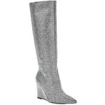 Gianni Bini GaborTwo Rhinestone Pointed Toe Tall Wedge Boots size 7.5 Photo 1