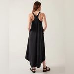 Athleta  Presidio Dress Travel Casual High-Low Sleeveless Racerback Black Size L Photo 3