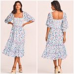 Love Shack Fancy ๐๐ Miri Midi Dress ~ Deep Cotton Candy 1000% Cotton Size P NWT Photo 1