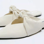 ZARA NWT MULES Shoe WITH KNOT Size 7.5 US Color Off-white Photo 0