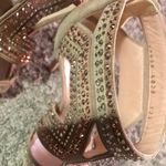 Casadei  womens open toe leather heels size 7 Rhinestones Photo 5