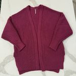 Free People Nightingale Open Front Knit Cardigan Sweater Women’s XS Magenta Pink Photo 0