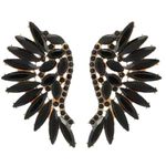 "Fancy Black Angel" Crystal Vintage Black Angel Wing Earrings Photo 0