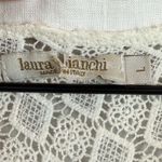 Laura Bianchi Linen Top Women's L White Crochet Lace V Photo 4