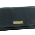 Ralph Lauren VTG Black Leather Wallet Brass Retro Collectible Zipper Logo Photo 0