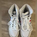 Adidas Hoops 2.0 Mid White Blue Red 8 men’s/9.5 Women’s unisex Vintage Photo 1