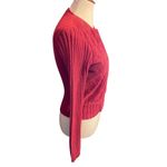 JOHN PAUL RICHARD Uniform Collection Women’s Small Leather & Knit Cardigan Sweat Red Photo 6