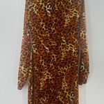 W118 By Walter Baker Orange Leopard Print Long Sleeve V-Neck Maxi Dress Sz M NWT Photo 12
