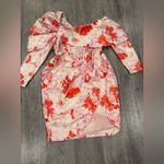 ASOS  Red Floral Off-Shoulder Mini Dress Photo 6