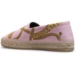 Versace New  Pink & Gold Chain Graphic-Print Canvas Slip-On Espadrilles Photo 1