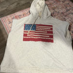 Fantastic Fawn  Gray Hoodie with American Flag Design Photo 0