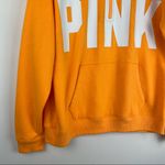 PINK - Victoria's Secret PINK Victoria’s Secret Orange Spellout Quarter Zip Sweatshirt Sz Medium Photo 6