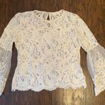 💙ADIVA Lace Blouse with Cami Bell Sleeves, Size Small Photo 0