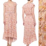 Lucky Brand YELLOW PINK FLORAL FELICE HI LOW MIDI DRESS XL Photo 8