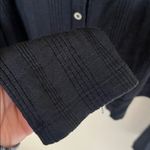 Pilcro  Black Button ribbed puffed shoulder long sleeve top Photo 6