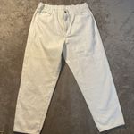 H&M  Pants Womens 14 Plus High Rise Cream Relaxed Fit Straight Leg Jeans Stretch Photo 0