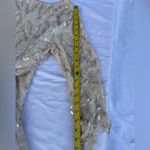 Elegant Women's Wedding Dress with Gold Embellishments Size L Photo 3
