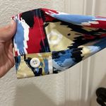 Erin London  Red & Blue Abstract Ikat Zip Up Jacket Photo 3