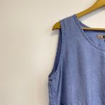 Flax  100% Linen Blue Sleeveless Top Photo 3