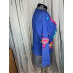 Cardigan sweater vintage1980s hearts bright playful Blue Photo 7