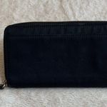 Kate Spade Zip Around Wallet Black Nylon Logo Plate Photo 1